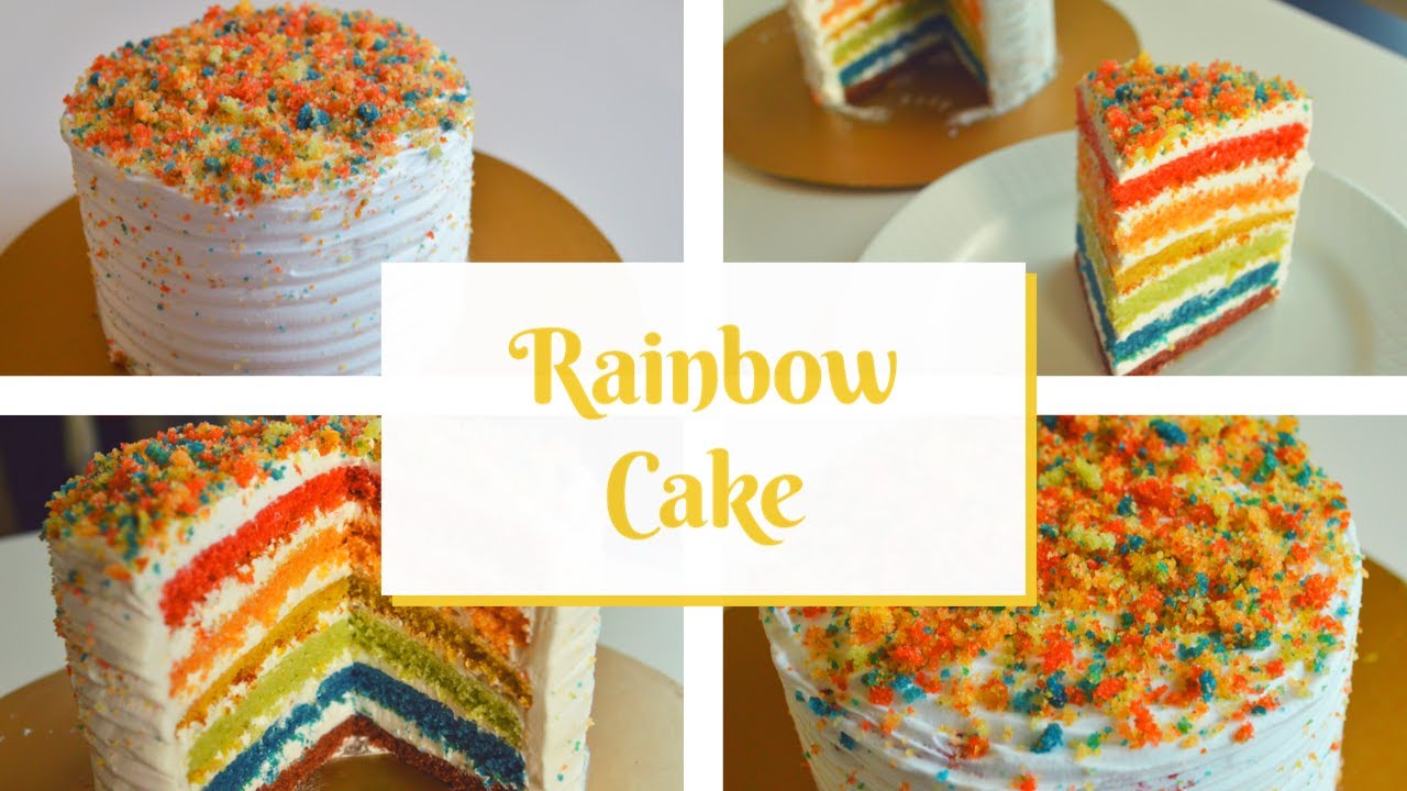 Rainbow Cake without Oven in Malayalam | റൈൻബൗ കേക്ക് ...