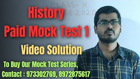 History | Paid Mock Test 1 | Video Solution | Class - X | Sixer Study |