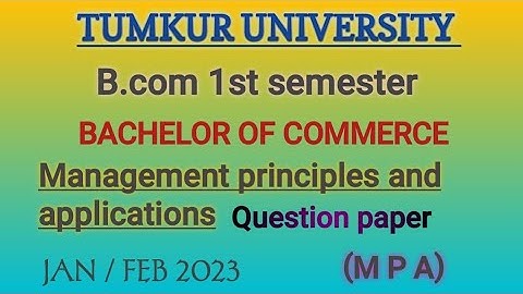 Management principles & applications |question paper|B.com 1st semester |@Shashankshashu819