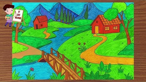 Vẽ ngôi nhà | Cách vẽ ngôi nhà | Ngôi nhà trong tranh | Vẽ phong cảnh quê hương P5