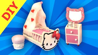 Hello Kitty Dollhouse Bedroom DIY