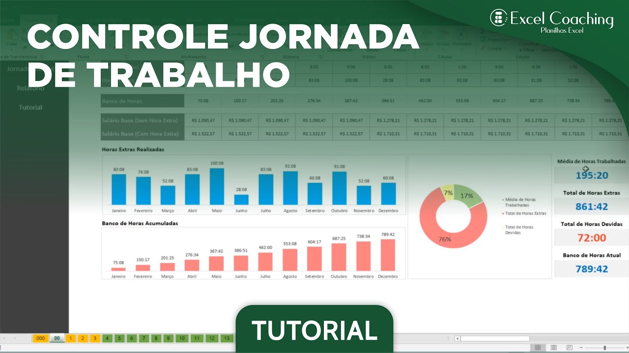 Planilha Controle de Jornada de Trabalho com Banco de Horas 6.0 - YouTube