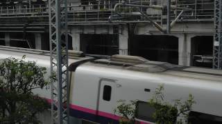 E2系1000番台やまびこ号+E3系2000番台新塗装つばさ号 上野~東京間通過