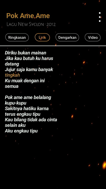Ali Abdul Aziz - Pok Ame ame