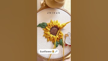 Beautiful sunflower embroidery #shorts #trending #viral #new #foryou #video #ytshorts