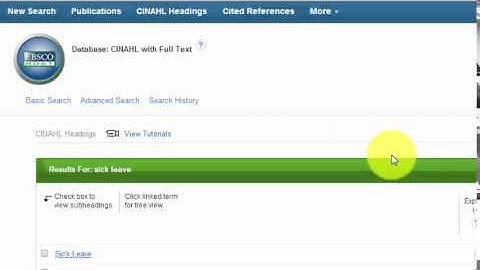 Advanced Literature Searching using CINAHL via EBSCO