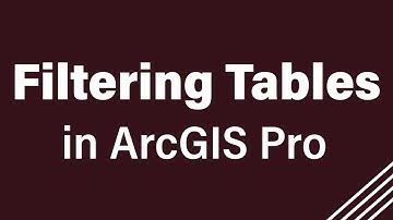 Filtering Tables in ArcGIS Pro