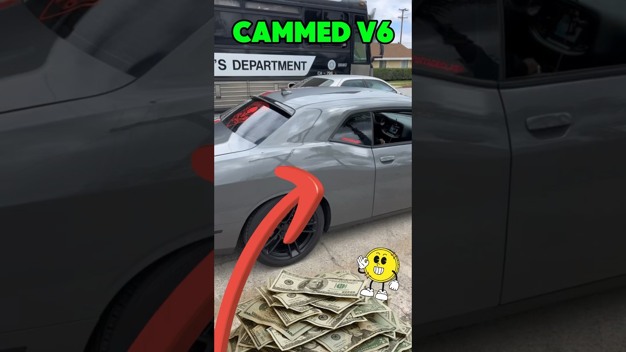 😮 WAIT FOR IT!  CAMMED V6 Dodge Challenger 😂 SOUNDS GREAT 👀