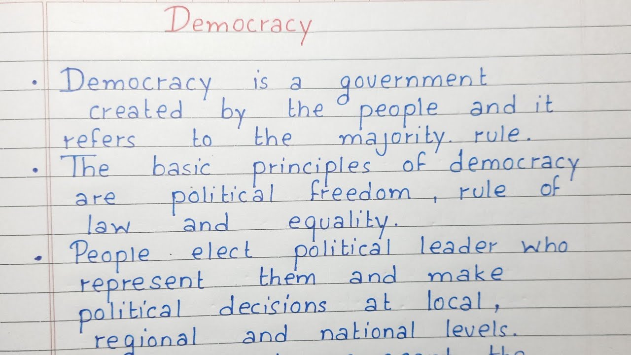 essay writing on democracy in english