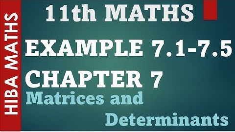 11th maths chapter 7 example 7.1 - 7.5 matrices and determinants tn syllabus