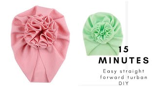 Simple Straightforward Easy 15 Minute Turban tutorial. No pattern!