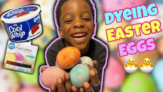 Celebrity Dyeing Easter Eggs With Daddy Using Cool Whip And Food Coloring || How To Dye Easter Eggs Wealth
