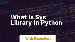 what is sys library in python