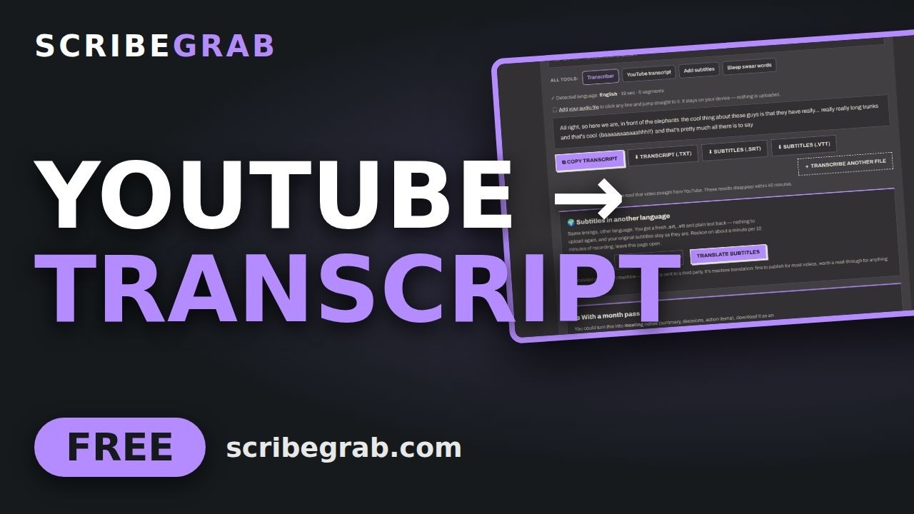 Free AI YouTube Transcript — Get the Text of Any Video