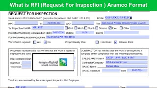 What is RFI Request For Inspection | What is RFI WIR IR,FIR  in Aramco Format
