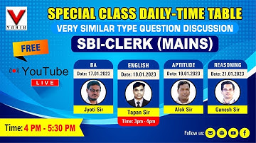 21st JANUARY lREASONINGlSBI CLERK MAIN MEMORY BASED QUESTION DISCUSSION BY VANIK BEST FACULTY #vanik