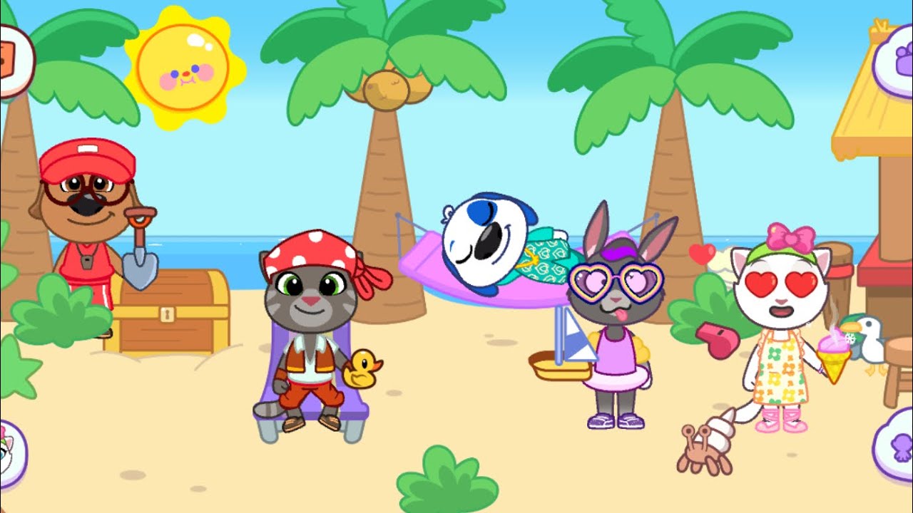 Talking Tom friends world Beach resort showcase!