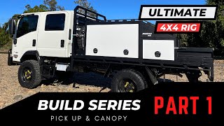 ISUZU NPS 4x4 TRUCK BUILD! Building the ULTIMATE overland truck EP1 pick up and canopy install