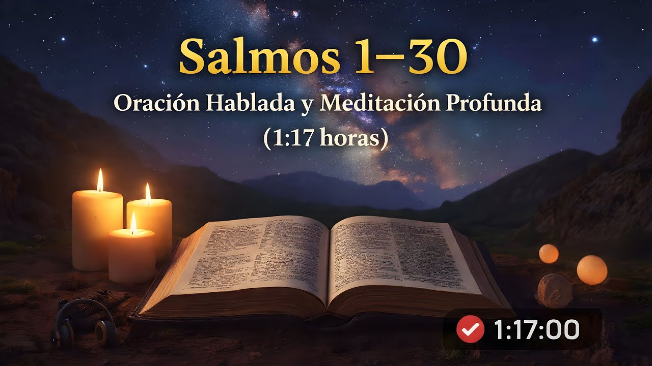 Salmos 1–30 | Oración Hablada y Meditación Profunda (1:17 horas)