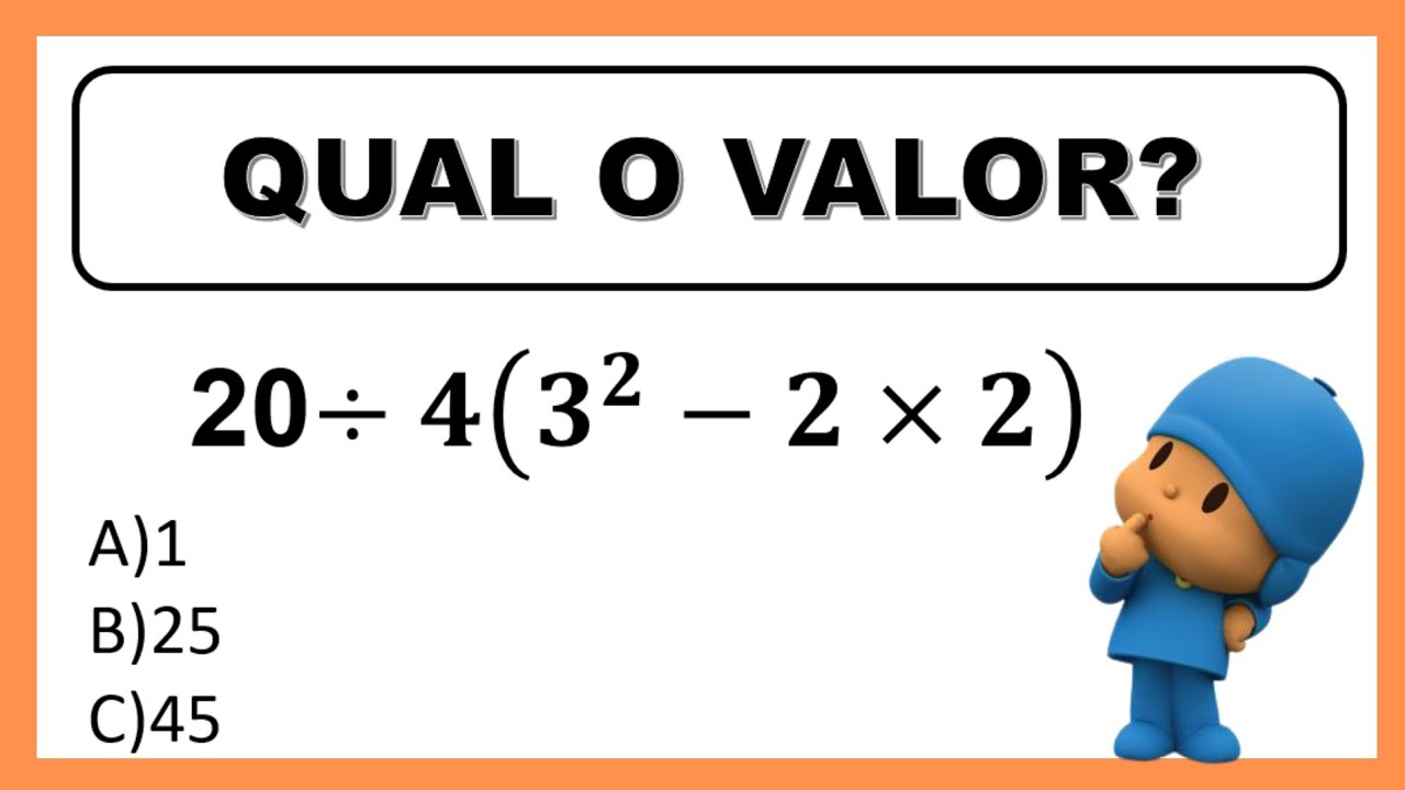 Qual o valor de 20 ÷ 4 (3² - 2x2) #auladematematica - YouTube