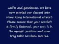 English Speaking Lesson - Shadowing - In-flight Annoucement