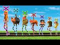 【踏切アニメ】豪華な合体LED信号機まとめ♪世界のふみきりカンカン特集🚑🚂🚌Railroad Crossing and train railway level crossover