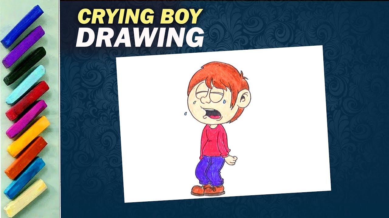 Crying Boy Drawing | How To Draw Crying Boy | Easy Drawing Videos For