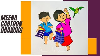 How To Draw Meena Cartoon