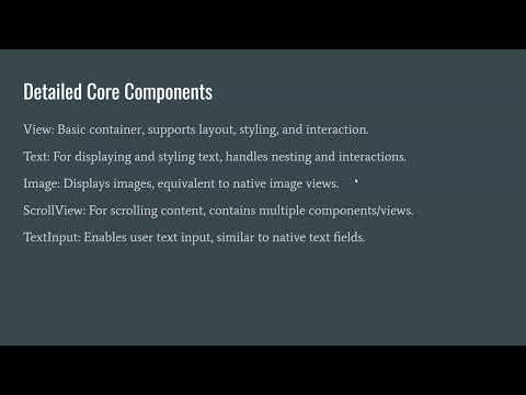 Into to React Native Core Components and Native Components