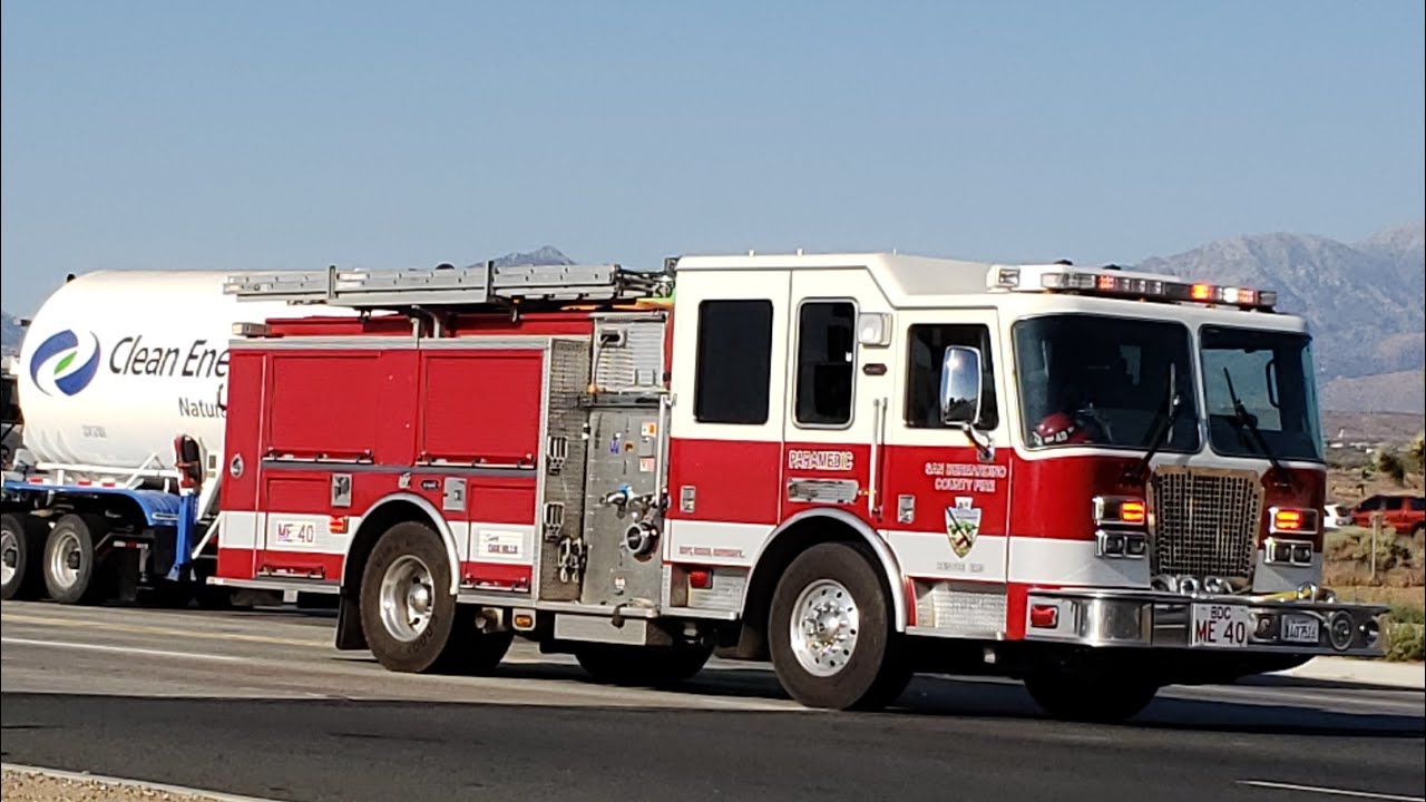 Sbcfd Engine San Bernardino County Fire Department Medic Engine 40 responding to a ...