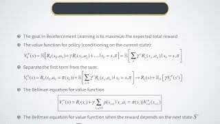 MDP & RL: Value Function and Bellman Equation - Reinforcement Learning in Finance