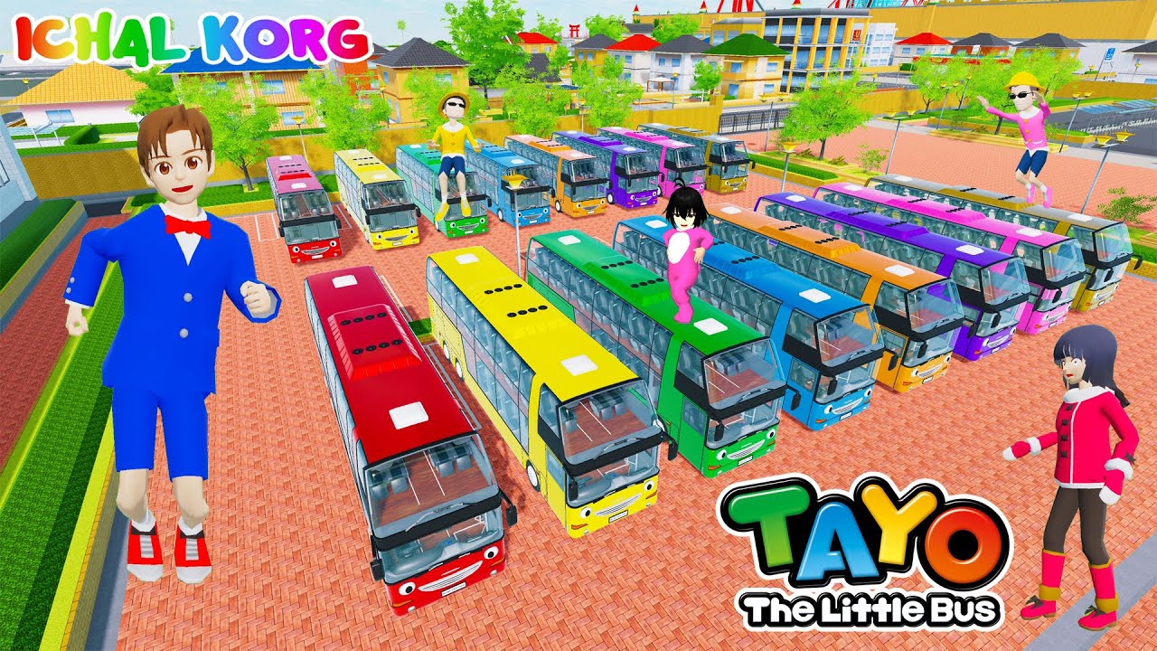 Yuta Mio Kumpulkan Semua Mobil Bus Tayo Warna Warni 😱 Baby Celine Nangis Gak Bisa Ikut Mencari 😭