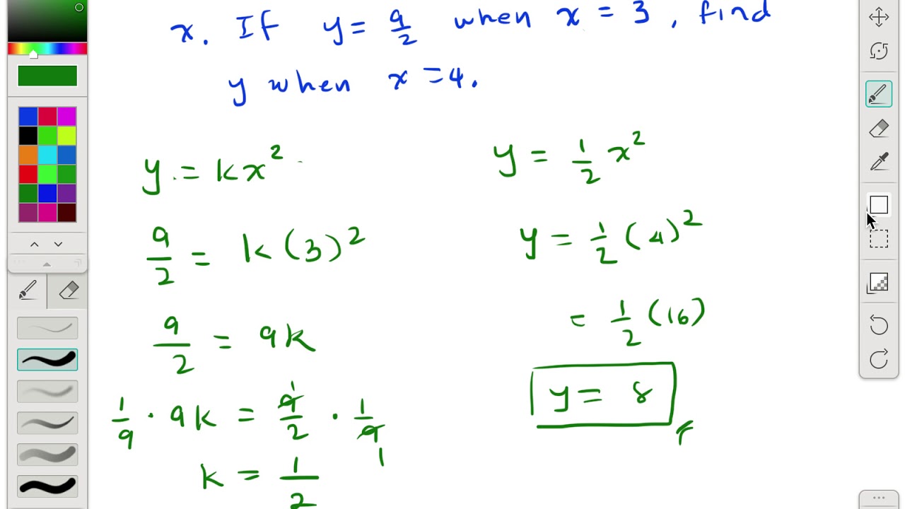 DSV4 Direct Square Variation Sample Problems Part 3 YouTube