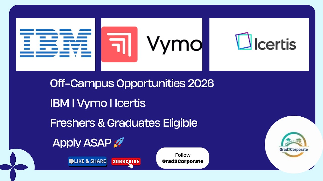 IBM Off Campus 2026 🔥 Associate System Engineer | Vymo & Icertis ...