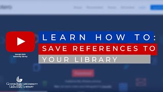 Zotero: saving references to your library