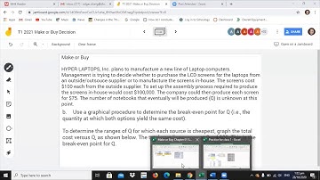 How to do Make or Buy Decision in Excel
