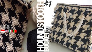 Houndstooth Bucket Bag #1 | Tas rajut kotak cantik | ????????