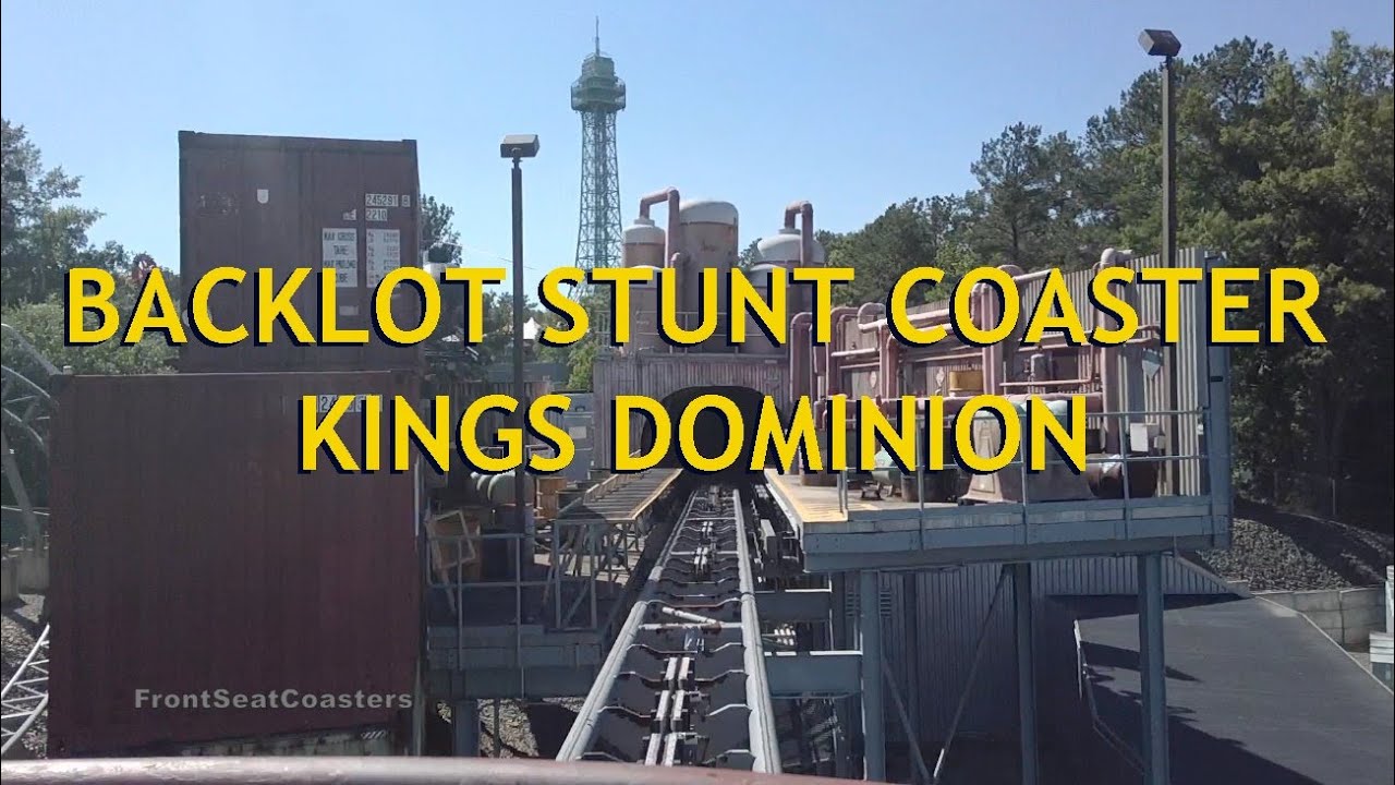Backlot Stunt Coaster Pivothead POV Kings Dominion Front Seat OnRide