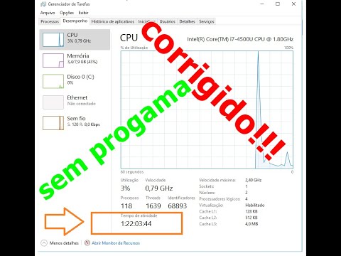 Tempo de atividade da CPU não reinicia "RESOLVIDO"