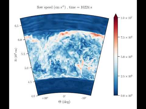 Stellar simulation: time evolution of a neon shell