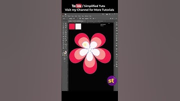 Flower With Hexagon Geometric Shape in Adobe illustrator #illustrator #illustratortutorial #Shorts