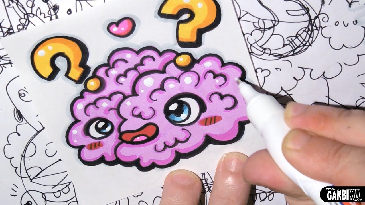 Kawaii Brain - How To Draw Kawaii - Easy drawings by Garbi KW - YouTube