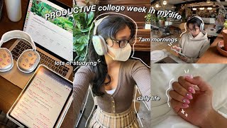 STUDY VLOG | productive uni WEEK in my life ☀️ 7am morning routine, lots of studying \& first midterm