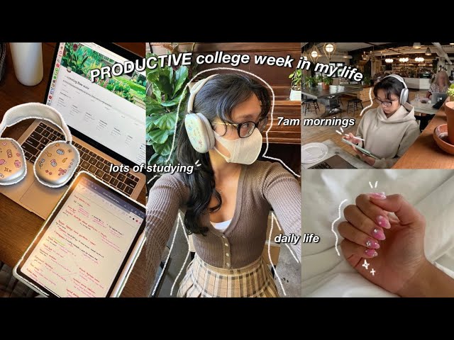 study vlog  productive days in my life as a college student in