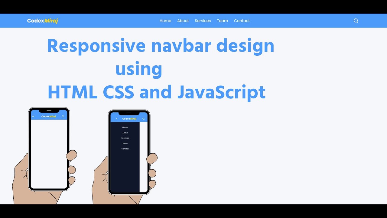 How to create Responsive navbar design using HTML CSS and JavaScript ...