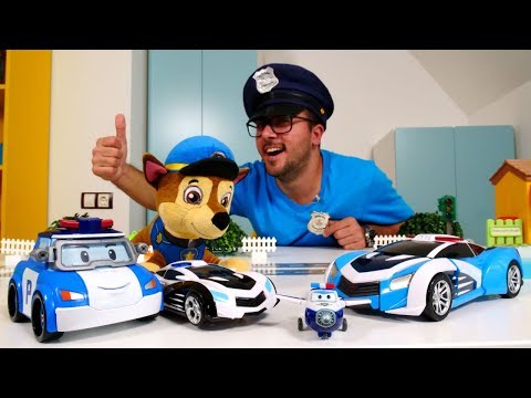 Paw Patrol Chase ve Robocar Poli. Polis toplantısı. Polis arabalar