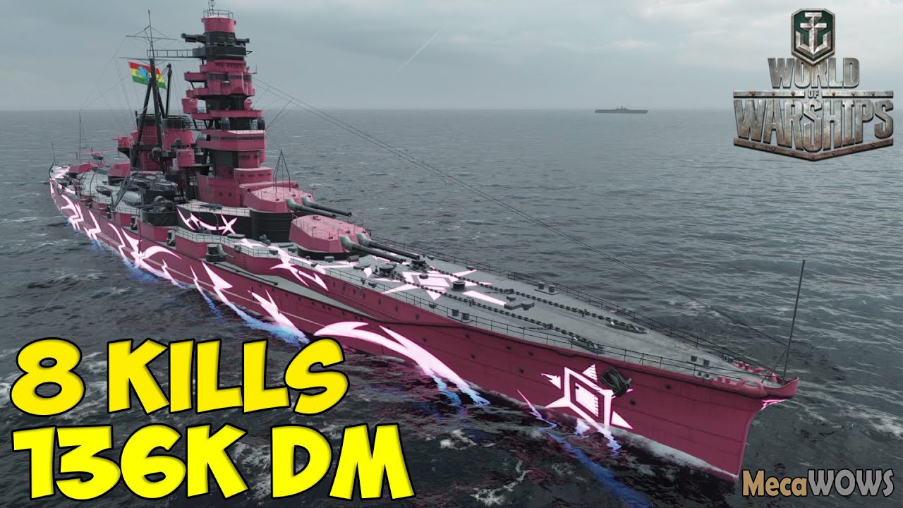 World of WarShips | ARP Hiei | 8 KILLS | 136K Damage - Replay Gameplay 1080p 60 fps