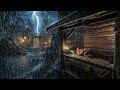 Cozy Bed Sleep Next to a Waterfall During heavy Thunderstorm | RDR2 ASMR