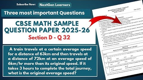 Class 10 Maths | CBSE Sample Paper 2025-26 |Section D Qn 32 Full Solution Explained 