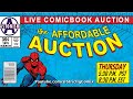 Thursday AFFORDABLE AUCTION: Live Comic Book Auction (1/23/25) 8:30pm (EST)/5:30pm (PST)